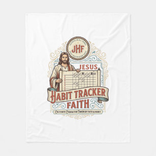 Jesus Habit Tracker Faith Jesus Habit Tracker Chri Fleece Blanket