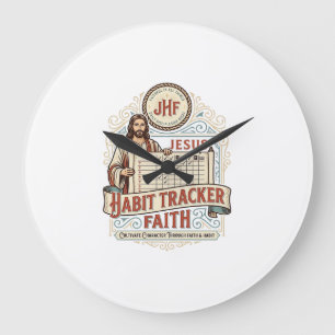 Jesus Habit Tracker Faith Jesus Habit Tracker Chri Large Clock