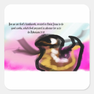 jesus hand square sticker