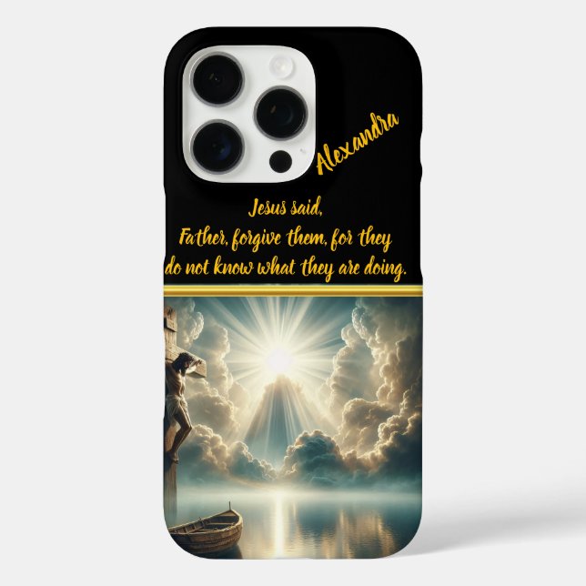 Jesus Hanging Cross Above Still Waters Case-Mate iPhone Case (Back)