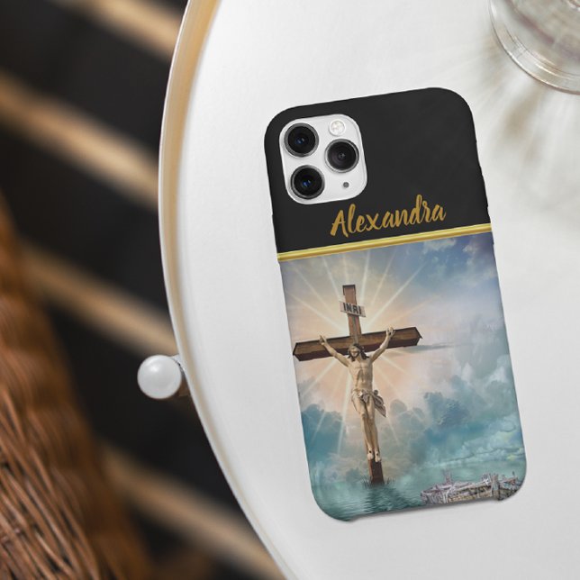 Jesus hanging from a christian crucifixion cross. Case-Mate iPhone case (Creator Uploaded)