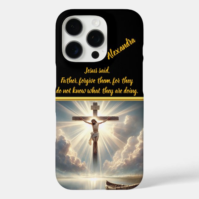 Jesus Hanging from Cross Over Waters Case-Mate iPhone Case (Back)