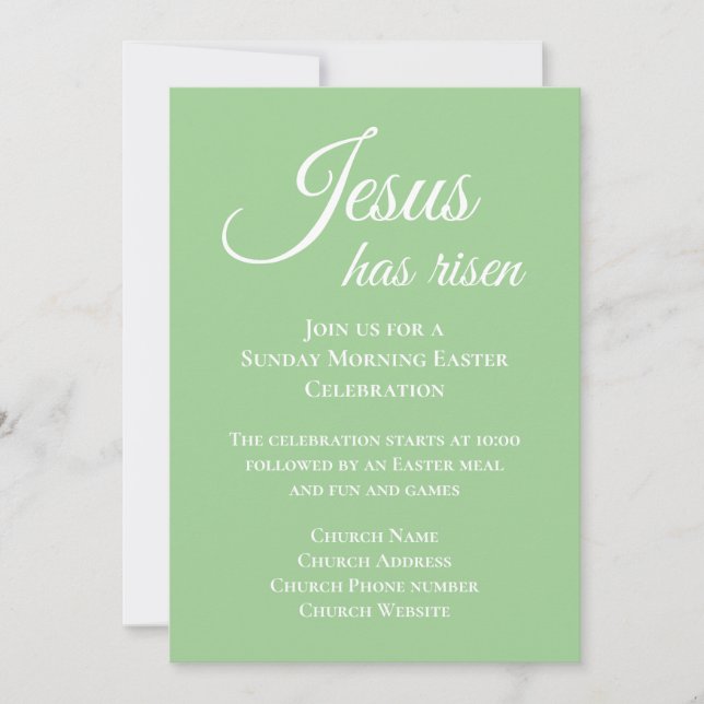 Jesus Has Risen Christian Easter Sunday Church Invitation (Front)