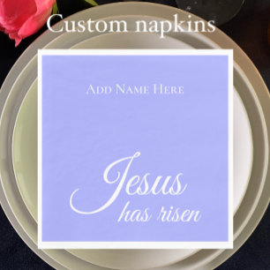 Jesus Has Risen Custom Purple Christian Easter  Napkin