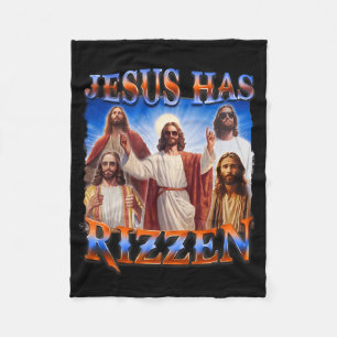 Jesus Has Rizzen Christian Men Women Bible Faith Fleece Blanket