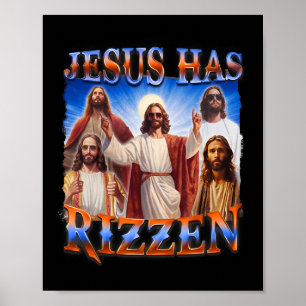 Jesus Has Rizzen Christian Men Women Bible Faith Poster