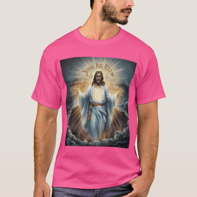 Jesus Has Rizzen .Christian Painting T-Shirt (Front)