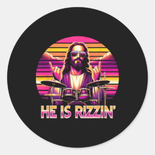 Jesus Has Rizzen He Is Rizzin' Funny Christian Nd  Classic Round Sticker