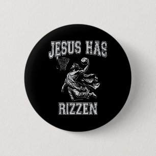 Jesus Has Rizzen Vintage 90s Funny Jesus Playing B 6 Cm Round Badge