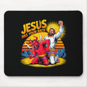 Jesus Has Your Back Christian Faith  Mouse Mat