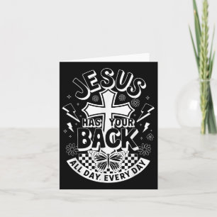 Jesus Has Your Back Groovy Retro Christian Men Wom Card