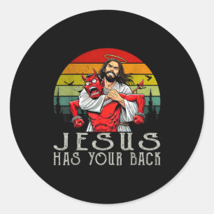 Jesus Has Your Back ! Jesus Classic Round Sticker