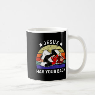 Jesus Has Your Back Jiu Jitsu Grappling vs Devil Coffee Mug