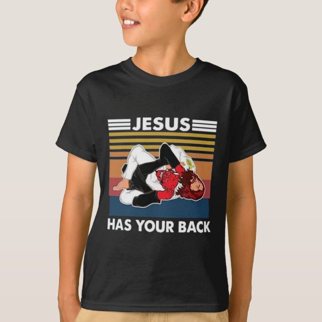 Jesus Has Your Ck Karate  T-Shirt (Front)