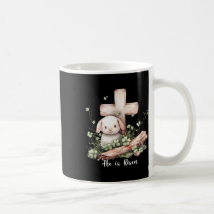 Jesus He Is Risen Cross Lamb Thorn Crown Easter Coffee Mug