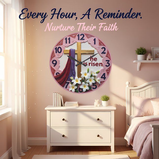 Jesus He Is Risen Easter Large Clock (Creator Uploaded)