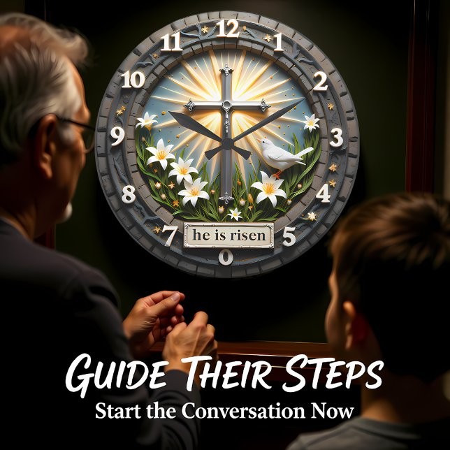 Jesus He Is Risen Radiant Large Clock (Creator Uploaded)