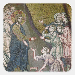 Jesus Healing the Crippled and the Blind Square Sticker