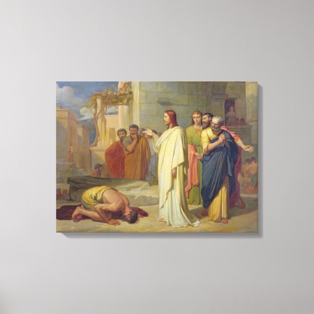 Jesus Healing the Leper, 1864 Canvas Print (Front)