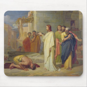 Jesus Healing the Leper, 1864 Mouse Mat