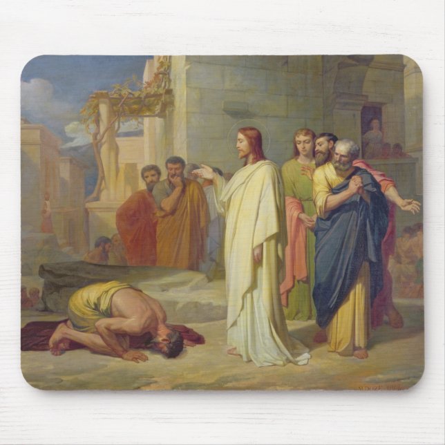 Jesus Healing the Leper, 1864 Mouse Mat (Front)