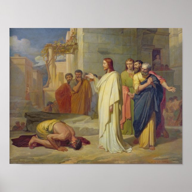 Jesus Healing the Leper, 1864 Poster (Front)