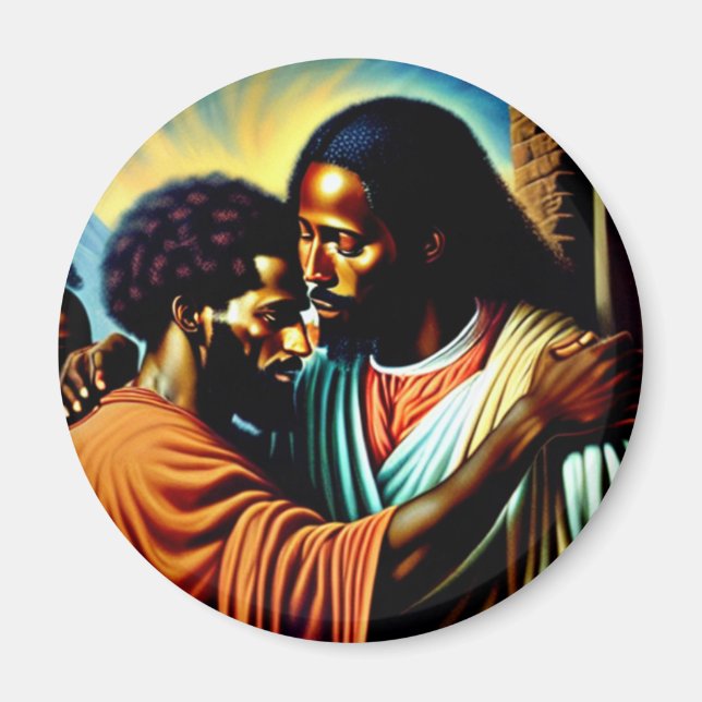 Jesus Heals a Blind Man Magnet (Front)