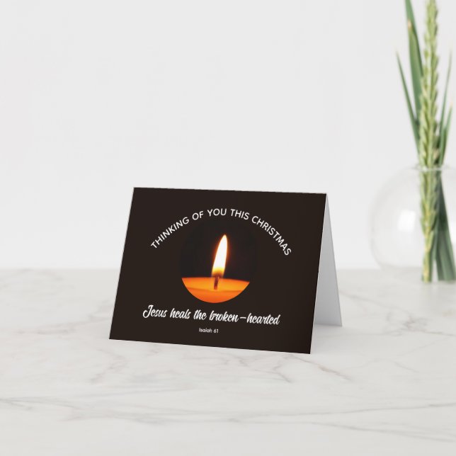 Jesus Heals THINKING OF YOU Christmas Sympathy  Holiday Card (Front)
