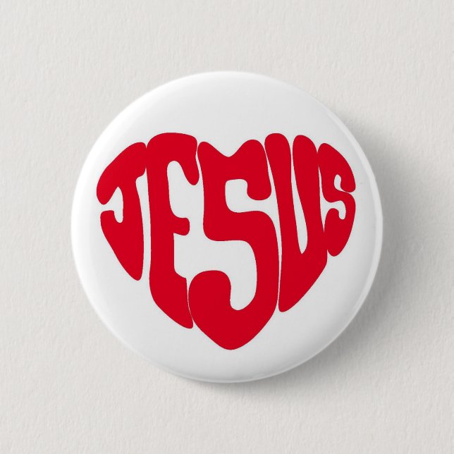Jesus heart 6 cm round badge (Front)