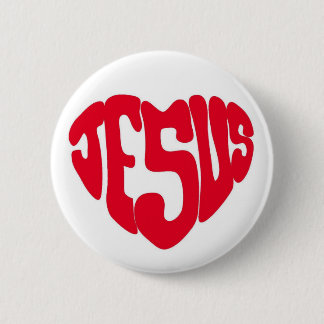 Jesus heart 6 cm round badge