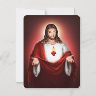 Jesus Heart Catholic Funeral Memorial Holy Card