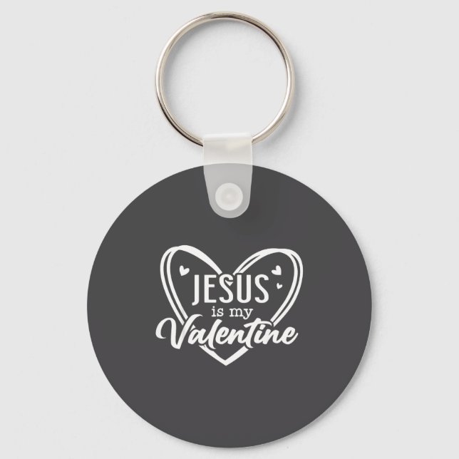 Jesus Heart Christian Faith Love Valentines Day Me Key Ring (Front)