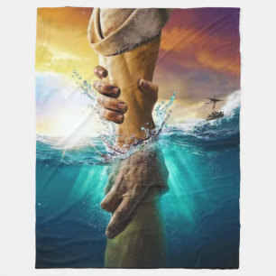 JESUS HELPING HAND FLEECE BLANKET
