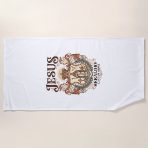 Jesus Heraldry Coat Of Arms Jesus Heraldry Coat Ar Beach Towel