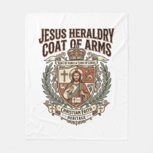 Jesus Heraldry Coat Of Arms Jesus Heraldry Coat Ar Fleece Blanket