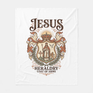 Jesus Heraldry Coat Of Arms Jesus Heraldry Coat Ar Fleece Blanket