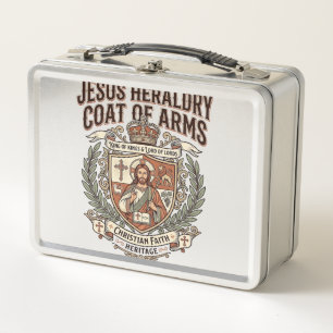 Jesus Heraldry Coat Of Arms Jesus Heraldry Coat Ar Metal Lunch Box