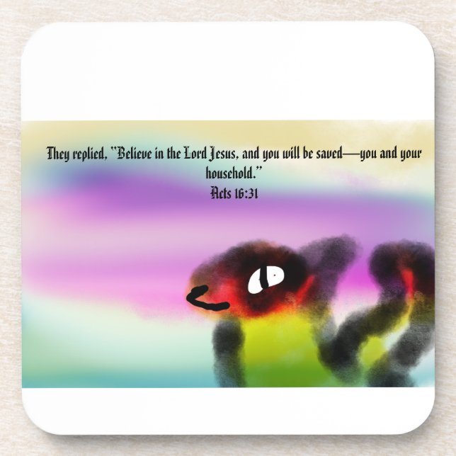 jesus here  coaster (Front)