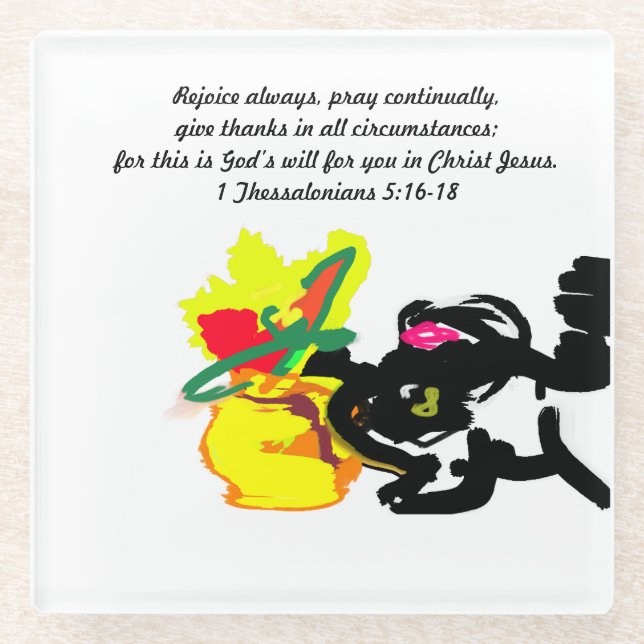 jesus here glass coaster (Front)