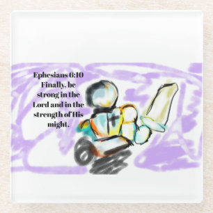 Jesus here glass coaster