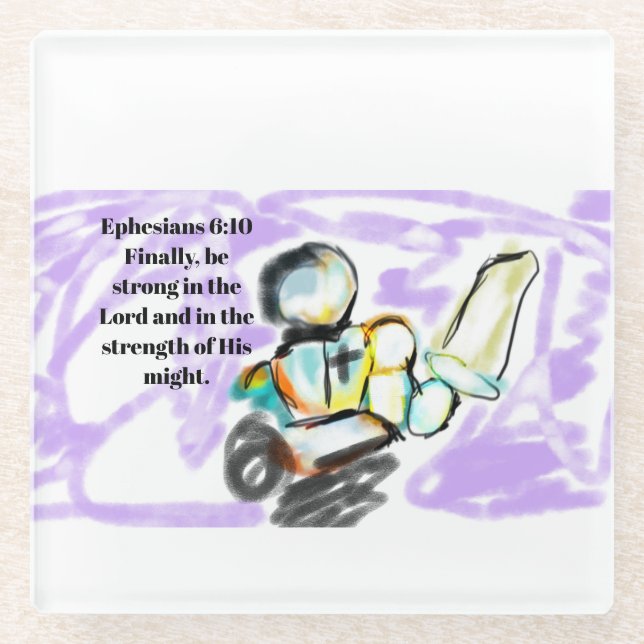 Jesus here  glass coaster (Front)