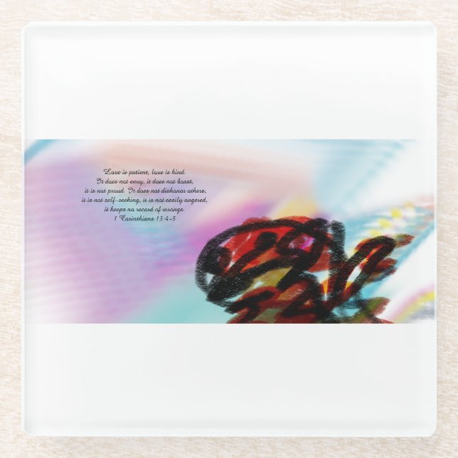 jesus here glass coaster (Front)