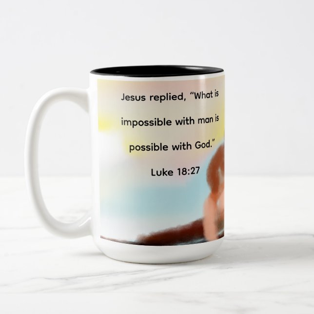 jesus here  Two-Tone coffee mug (Left)