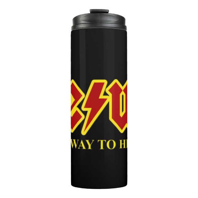 Jesus Highway To Heaven Funny Christian T-ShirtJes Thermal Tumbler (Front)
