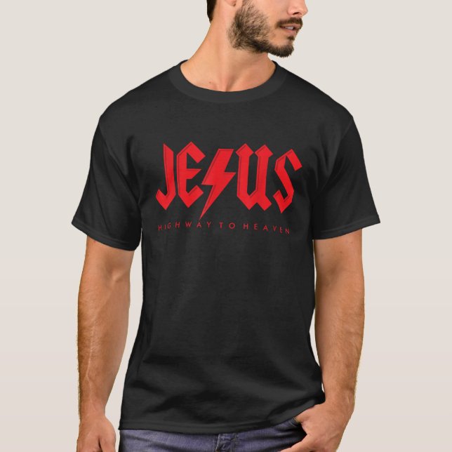 Jesus Highway To Heaven Spiritual Christian T-Shirt (Front)