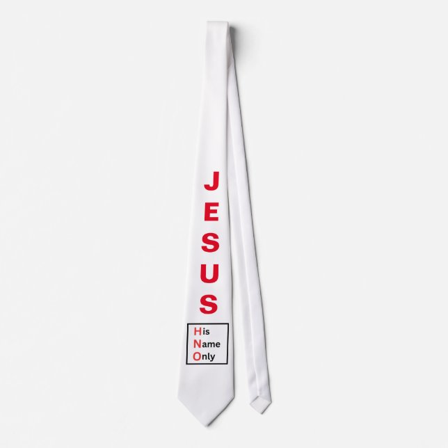 Jesus - His Name Only Neck Tie (White) (Original) (Front)