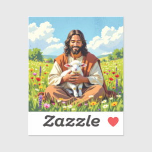 Jesus holding a Lamb   Religious Christian
