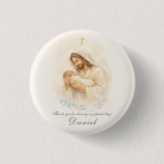 Jesus Holding Baby Baptism Save the Date Magnet 3 Cm Round Badge