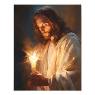 Jesus Holding Candle Photo