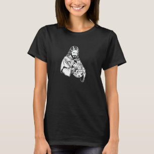 Jesus Holding Goat Baphomet Occult Satanic Tattooe T-Shirt